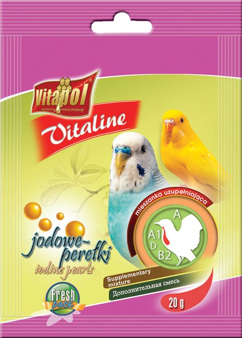 Подкормка для волнистых попугаев Vitapol Vitaline Йодовые жемчужины 20 г.