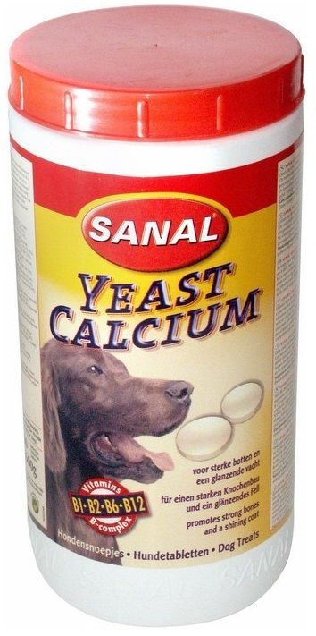 Витамины для собак Sanal дрожжи+кальций 600 таб.